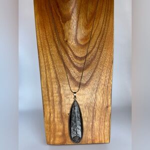 Oliver Lane & Co. Orthoceras Fossil Sterling Silver Necklace NWOT